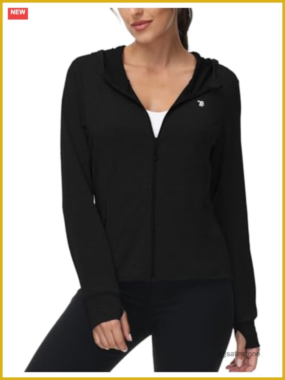 Womens UPF 50+ Sun Protection Hooded Zip Jacket Lightweight Hiking Running